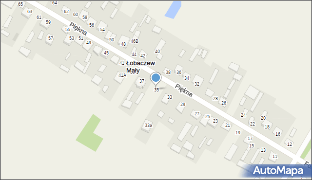 Łobaczew Mały, Piękna, 35, mapa Łobaczew Mały
