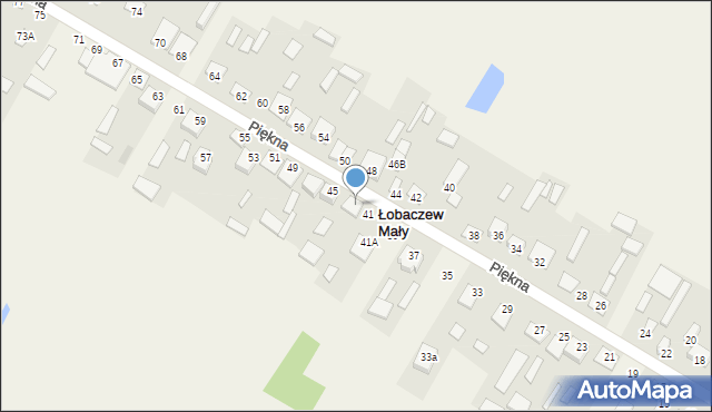 Łobaczew Mały, Piękna, 43, mapa Łobaczew Mały