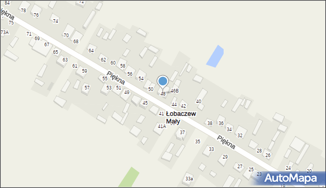 Łobaczew Mały, Piękna, 48, mapa Łobaczew Mały
