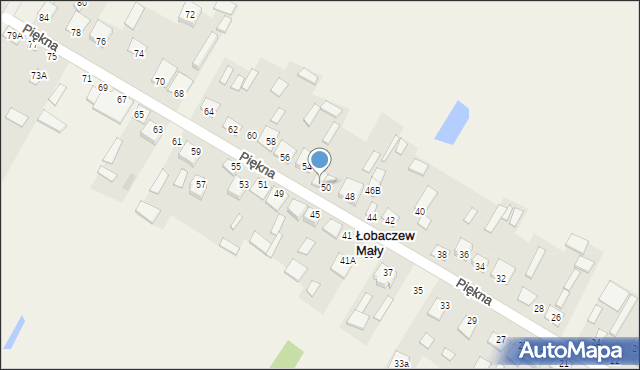 Łobaczew Mały, Piękna, 52, mapa Łobaczew Mały