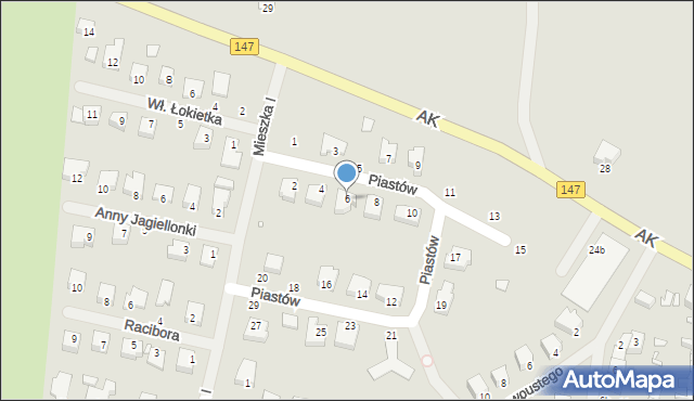 Łobez, Piastów, 6, mapa Łobez