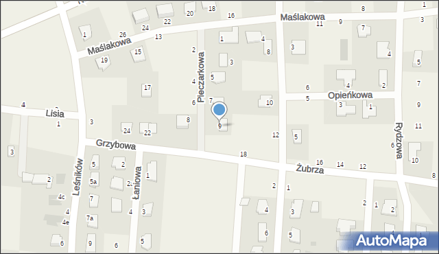 Łochowice, Pieczarkowa, 9, mapa Łochowice