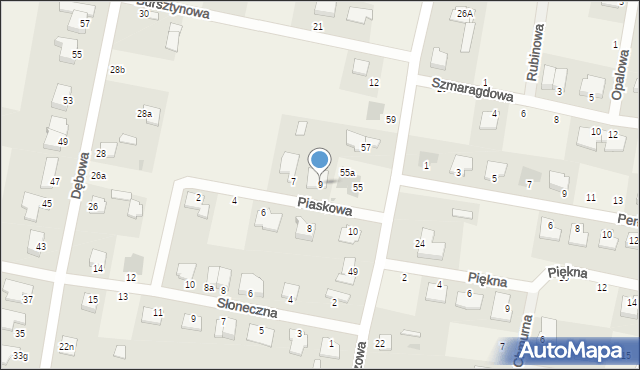 Łochowo, Piaskowa, 9, mapa Łochowo