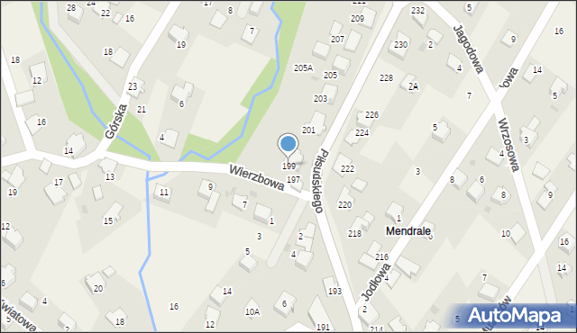 Łodygowice, Piłsudskiego Józefa, marsz., 199, mapa Łodygowice