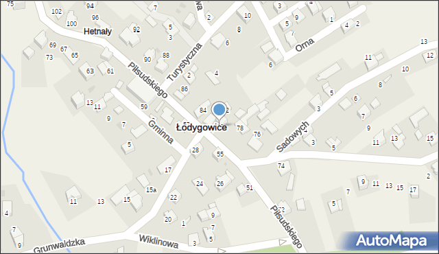 Łodygowice, Piłsudskiego Józefa, marsz., 80, mapa Łodygowice