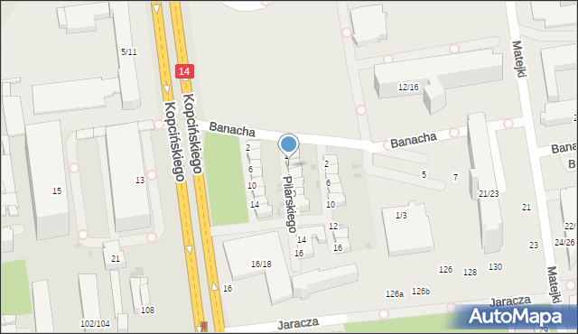 Łódź, Pilarskiego Józefa, 4, mapa Łodzi