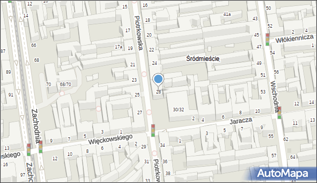 Łódź, Piotrkowska, 28, mapa Łodzi