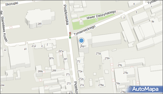 Łódź, Piotrkowska, 270, mapa Łodzi