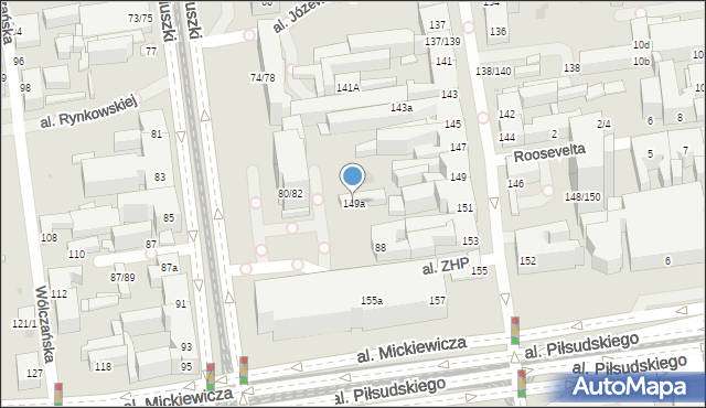 Łódź, Piotrkowska, 149a, mapa Łodzi