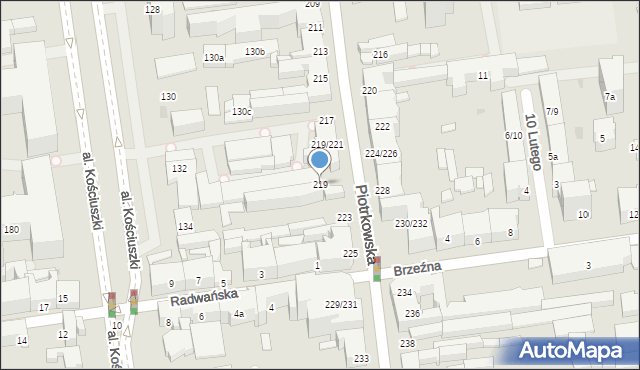 Łódź, Piotrkowska, 219, mapa Łodzi