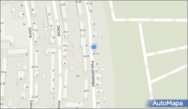 Łódź, Pietrusińskiego Jana, 27, mapa Łodzi