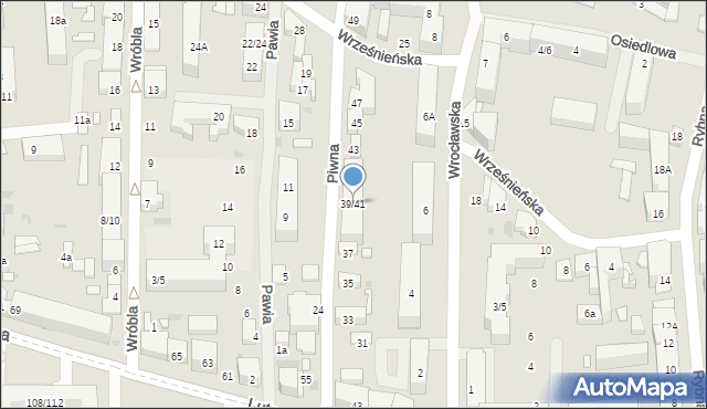 Łódź, Piwna, 39/41, mapa Łodzi