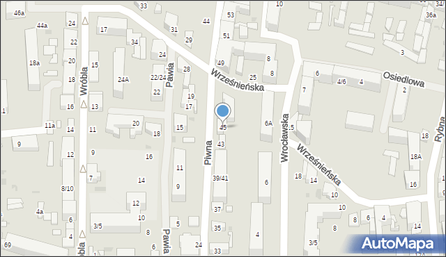 Łódź, Piwna, 45, mapa Łodzi