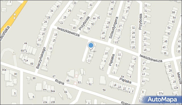 Łódź, Piętaka Stanisława, 5, mapa Łodzi