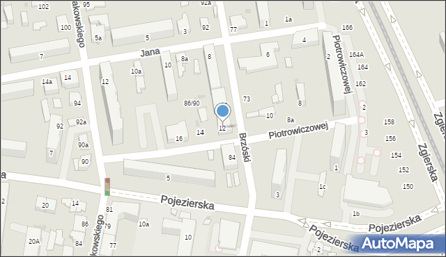 Łódź, Piotrowiczowej Marii, 12, mapa Łodzi