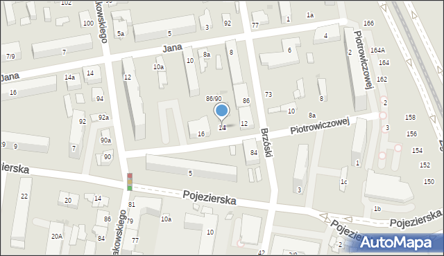 Łódź, Piotrowiczowej Marii, 14, mapa Łodzi