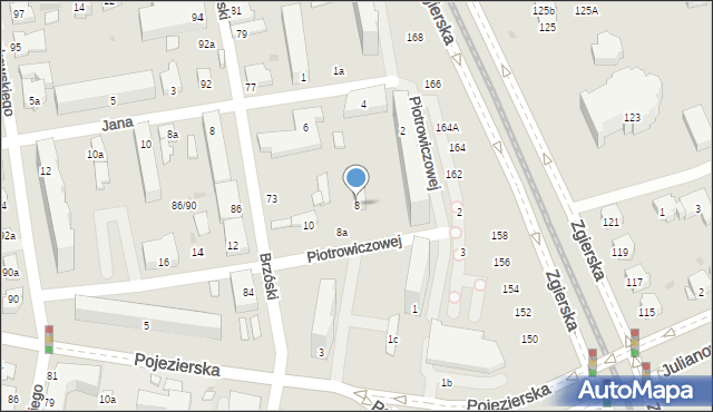 Łódź, Piotrowiczowej Marii, 8, mapa Łodzi