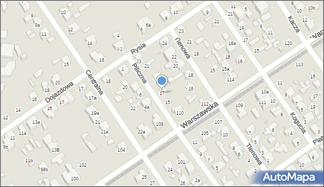 Łódź, Piliczna, 17, mapa Łodzi