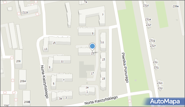 Łódź, Piwnika-Ponurego Jana, mjr., 13, mapa Łodzi