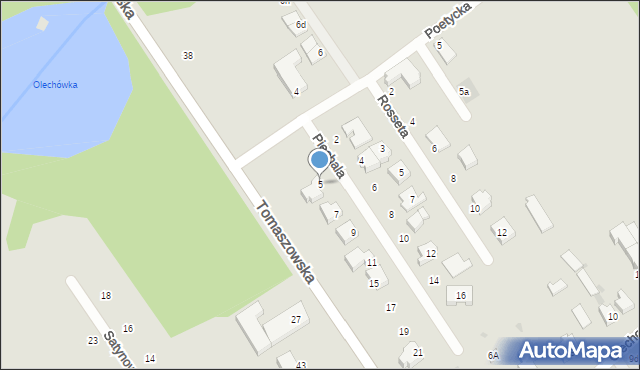 Łódź, Piechala Mariana, 5, mapa Łodzi