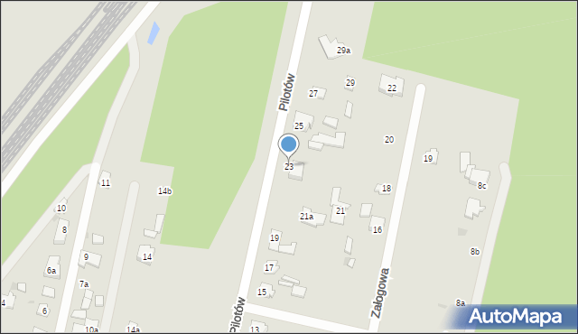 Łódź, Pilotów, 23, mapa Łodzi