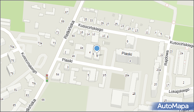 Łódź, Piaski, 8, mapa Łodzi