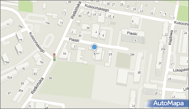 Łódź, Piaski, 5, mapa Łodzi