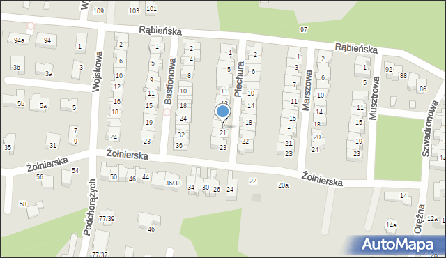 Łódź, Piechura, 19, mapa Łodzi