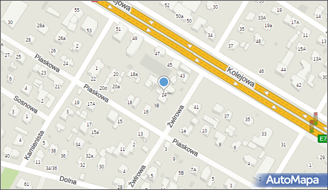 Łomianki, Piaskowa, 14, mapa Łomianki