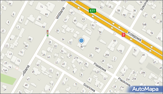 Łomianki, Piaskowa, 30, mapa Łomianki