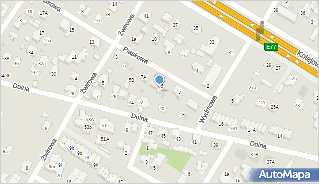 Łomianki, Piaskowa, 5A, mapa Łomianki