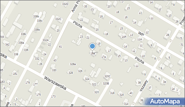 Łomianki, Pilcha Adolfa, mjr., 19a, mapa Łomianki