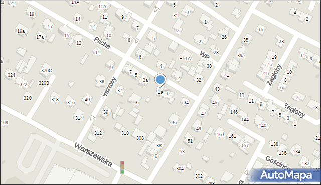 Łomianki, Pilcha Adolfa, mjr., 1a, mapa Łomianki
