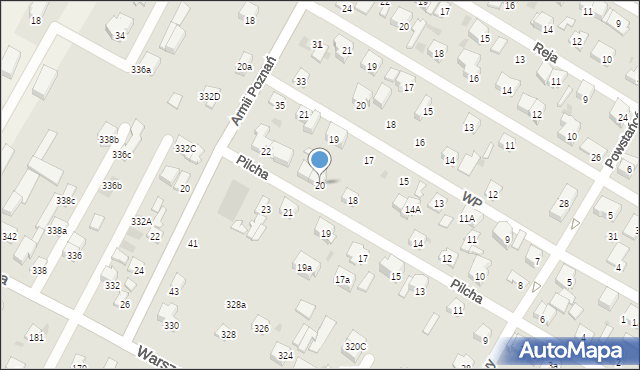 Łomianki, Pilcha-Doliny Adolfa, mjr., 20, mapa Łomianki