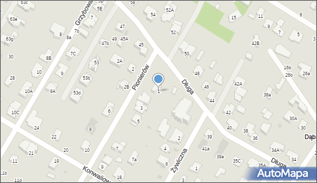 Łomianki, Pionierów, 1, mapa Łomianki