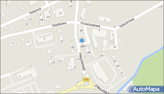 Łosice, Piłsudskiego Józefa, marsz., 16, mapa Łosice