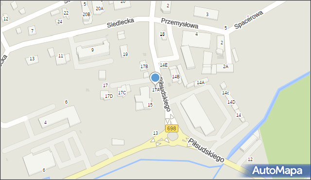 Łosice, Piłsudskiego Józefa, marsz., 17A, mapa Łosice