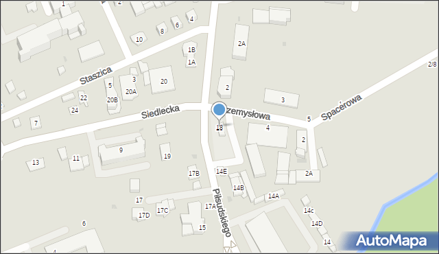 Łosice, Piłsudskiego Józefa, marsz., 18, mapa Łosice