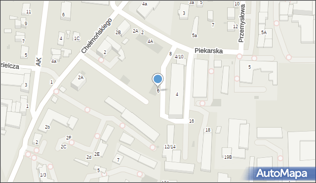 Łowicz, Piekarska, 6, mapa Łowicza