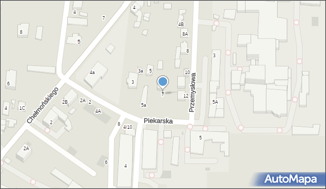 Łowicz, Piekarska, 7, mapa Łowicza