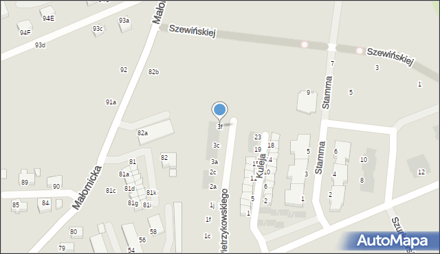 Lubin, Pietrzykowskiego Zbigniewa, 3f, mapa Lubin