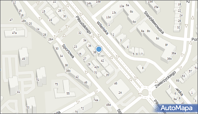 Lubin, Piłsudskiego Józefa, marsz., 40, mapa Lubin