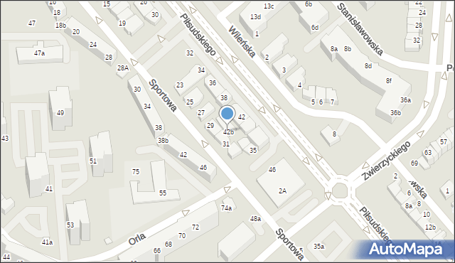 Lubin, Piłsudskiego Józefa, marsz., 42b, mapa Lubin