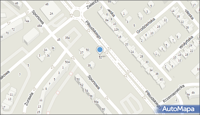 Lubin, Piłsudskiego Józefa, marsz., 52, mapa Lubin