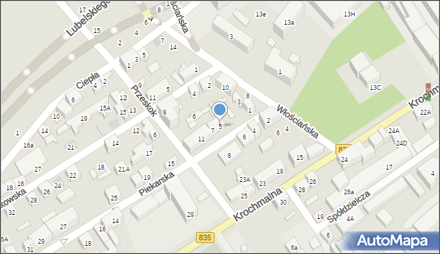 Lublin, Piekarska, 5, mapa Lublina