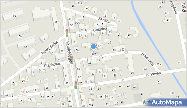 Lublin, Piaskowa, 12a, mapa Lublina