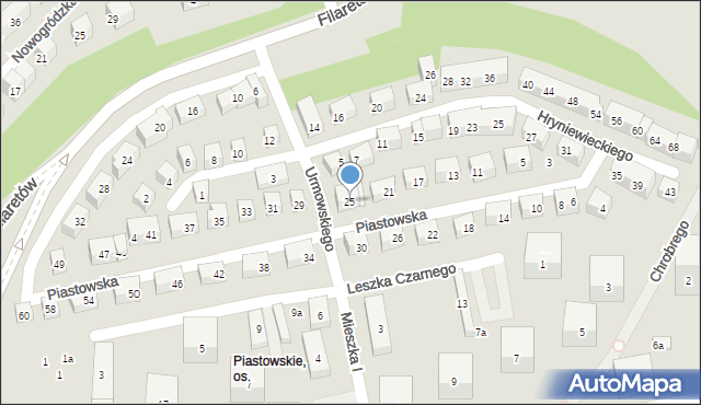 Lublin, Piastowska, 25, mapa Lublina