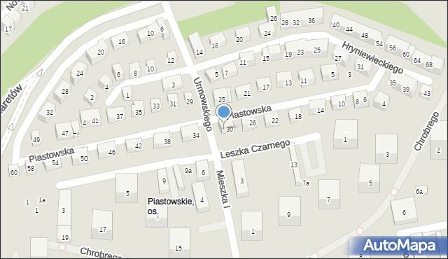 Lublin, Piastowska, 32, mapa Lublina