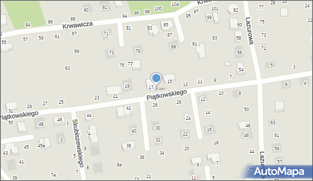 Lublin, Piątkowskiego Stanisława, 17a, mapa Lublina