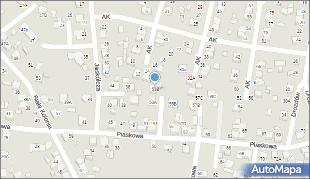 Lubliniec, Piaskowa, 53B, mapa Lubliniec